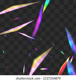 Glow Flare Vector Transparent Background. Bright Confetti Paper Branch. Shine Tinsel Digital Brochure. Shiny Abstract Flash Poster.