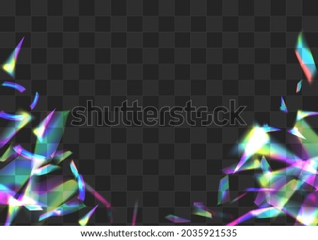 Glow Flare Vector Transparent Background. Iridescent Glare Digital Design. Gradient Spectrum Isolated Illustration. Shiny Glamour Cristal Banner.