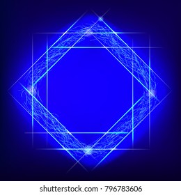 Glow frame. Square Borders with Light Effects. Vector illustration.