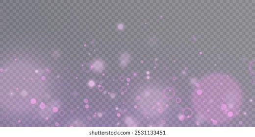 Glanz, Blendung, Explosion, funkelt, schimmert, glitzert und Sterne auf transparentem Hintergrund. Weihnachten hell violett Bokeh Leuchten Effekt Hintergrund.	
