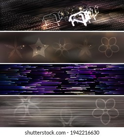 glow, glitch stock vector background web set