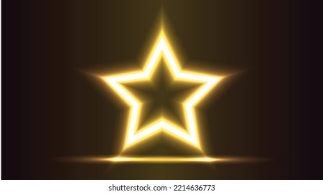 Glow gold Star,vector in the dark background for wallpaper.