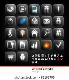 Glow Icon Set for Web Applications - Vector