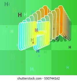 glow at imaginative texture, different arrangement into H Alphabet vector background