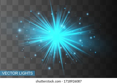 Glow isolated blue light effect, lens flare 