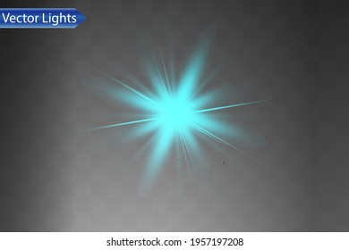 Glow isolated blue light effect, lens flare 