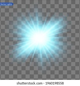 Glow isolated blue light effect, lens flare