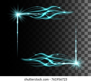Glow isolated blue transparent effect, lens flare, explosion, glitter, line, sun flash, spark and stars. For illustration template art design, banner for Christmas celebrate, magic flash energy ray.