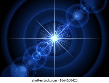 Glow isolated blue transparent light effect set, lens flare, explosion, glitter, line, sun flash, spark and stars. Vector data.