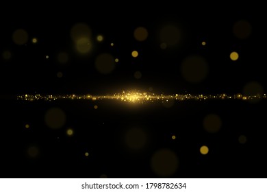 Glow isolated gold transparent effect, lens flare, explosion, glitter, line, sun flash, spark and stars. For illustration template art design, banner for Christmas celebrate, magic flash energy ray