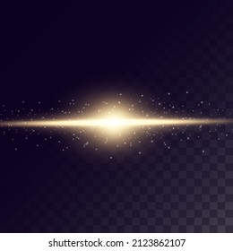Glow isolated gold transparent effect, lens flare, explosion, glitter, line, sun flare, sparks and stars on transparent background