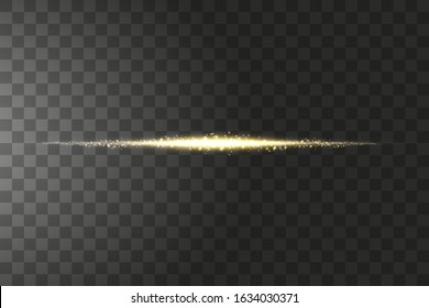 Glow isolated golden transparent effect, lens flare, explosion, glitter, line, sun flash, spark and stars. For illustration template art design, banner for Christmas celebrate, magic flash energy ray