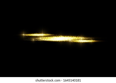 Glow isolated golden transparent effect, lens flare, explosion, glitter, line, sun flash, spark and stars. For illustration template art design, banner for Christmas celebrate, magic flash energy ray