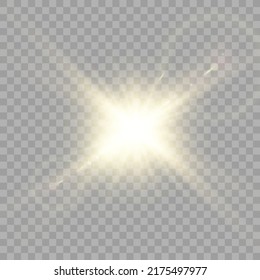 Glow isolated light effect set, lens flare, explosion, glitter, line, sun flash and stars. Abstract special effect element design. Shine ray with lightning	