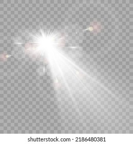 	
Glow isolated light effect set, lens flare, explosion, glitter, line, sun flash and stars. Abstract special effect element design. Shine ray with lightning	