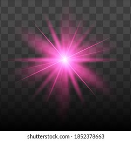 Glow isolated pink light effect, lens flare 