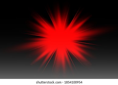Glow isolated red light effect, lens flare 