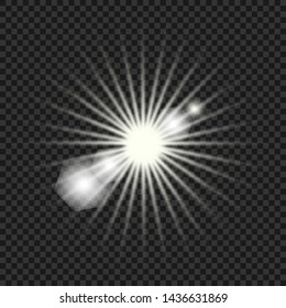 Glow isolated white blue light effect, lens flare, explosion, glitter, line, sun flash, spark and stars. Abstract special effect element design.