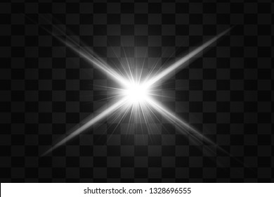 Glow isolated white light effect, lens flare, explosion, glitter, line, sun flash, spark and stars. Abstract special effect element design.