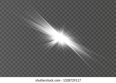 Glow isolated white light effect, lens flare, explosion, glitter, line, sun flash, spark and stars. Abstract special effect element design.