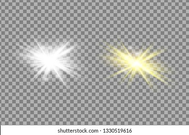 Glow isolated white light effect, lens flare, explosion, glitter, line, sun flash, spark and stars. Abstract special effect element design.