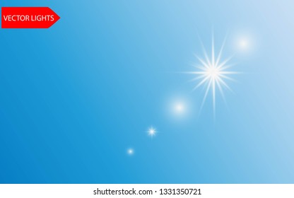 Glow isolated white light effect, lens flare, explosion, glitter, line, sun flash, spark and stars. Abstract special effect element design