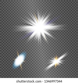 Glow isolated white light effect, lens flare 