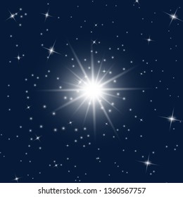 Glow isolated white light effect, lens flare, explosion, glitter, line, sun flash, spark and stars. Abstract special effect element design.