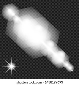 Glow isolated white light effect, lens flare, explosion, glitter, line, sun flash, spark and stars. Abstract special effect element design.