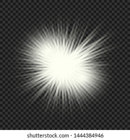 Glow isolated white light effect, lens flare, explosion, glitter, line, sun flash, spark and stars. Abstract special effect element design.