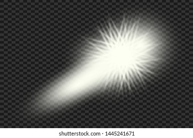 Glow isolated white light effect, lens flare, explosion, glitter, line, sun flash, spark and stars. Abstract special effect element design.