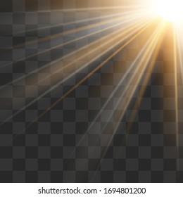 Glow isolated white light effect set, lens flare, explosion, glitter, line, sun flash and stars. Abstract special effect element design. Shine ray with lightning