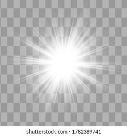 Glow isolated white light effect, lens flare 