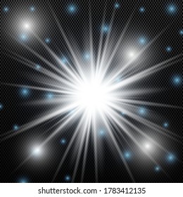 Glow isolated white light effect, lens flare