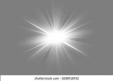 Glow isolated white light effect, lens flare 