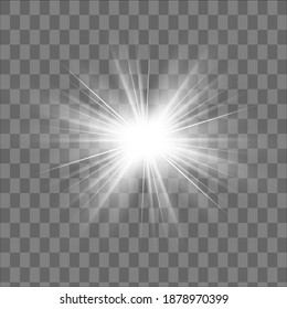 Glow isolated white light effect, lens flare