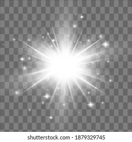 Glow isolated white light effect, lens flare 