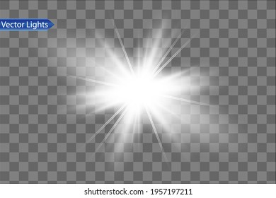 Glow isolated white light effect, lens flare