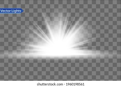 Glow isolated white light effect, lens flare