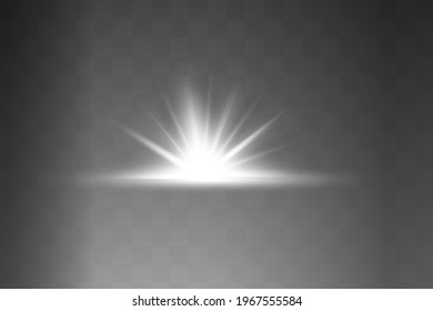 Glow isolated white light effect, lens flare