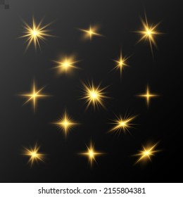 Juego de efecto luminoso blanco aislado brillante, lente intermitente, explosión, brillo, línea, flash solar y estrellas. Resumen de diseño de elementos de efecto especial. Rayo brillante con rayo