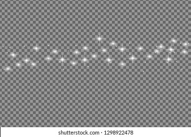 Glow isolated white transparent light effect set, lens flare, explosion, glitter, line, sun flash, spark and stars. Abstract special effect element design.