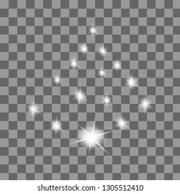 Glow isolated white transparent light effect set, lens flare, explosion, glitter, line, sun flash, spark and stars. Abstract special effect element design.