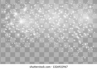 Glow isolated white transparent light effect set, lens flare, explosion, glitter, line, sun flash, spark and stars. Abstract special effect element design.