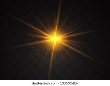 Glow isolated white transparent light effect set, lens flare, explosion, glitter, line, sun flash, spark and stars. Abstract special effect element design. Shine ray with lightning