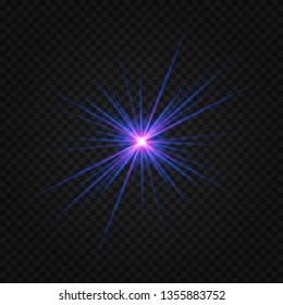 Glow isolated white transparent light effect set, lens flare, explosion, glitter, line, sun flash, spark and stars. Abstract special effect element design.