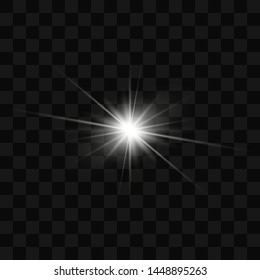 Glow isolated white transparent light effect set, lens flare, explosion, glitter, line, sun flash, spark and stars. Abstract special effect element design.