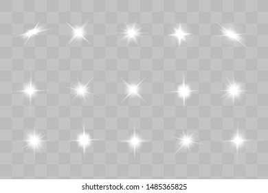 Luminoso juego de luz transparente blanco aislado, lente iluminada, explosión, brillo, línea, luz solar, chispa y estrellas. Diseño abstracto de elementos de efecto especial.