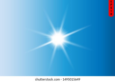 Glow isolated white transparent light effect set, glare, explosion, sparkle, line, sun flare, spark and stars. Abstract design effect element.