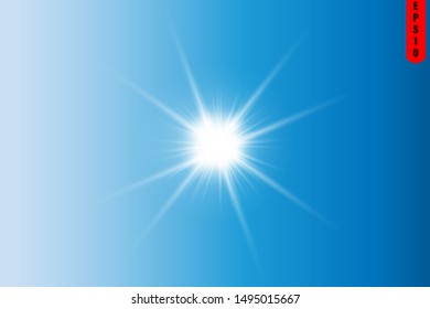 Glow isolated white transparent light effect set, glare, explosion, sparkle, line, sun flare, spark and stars. Abstract design effect element.